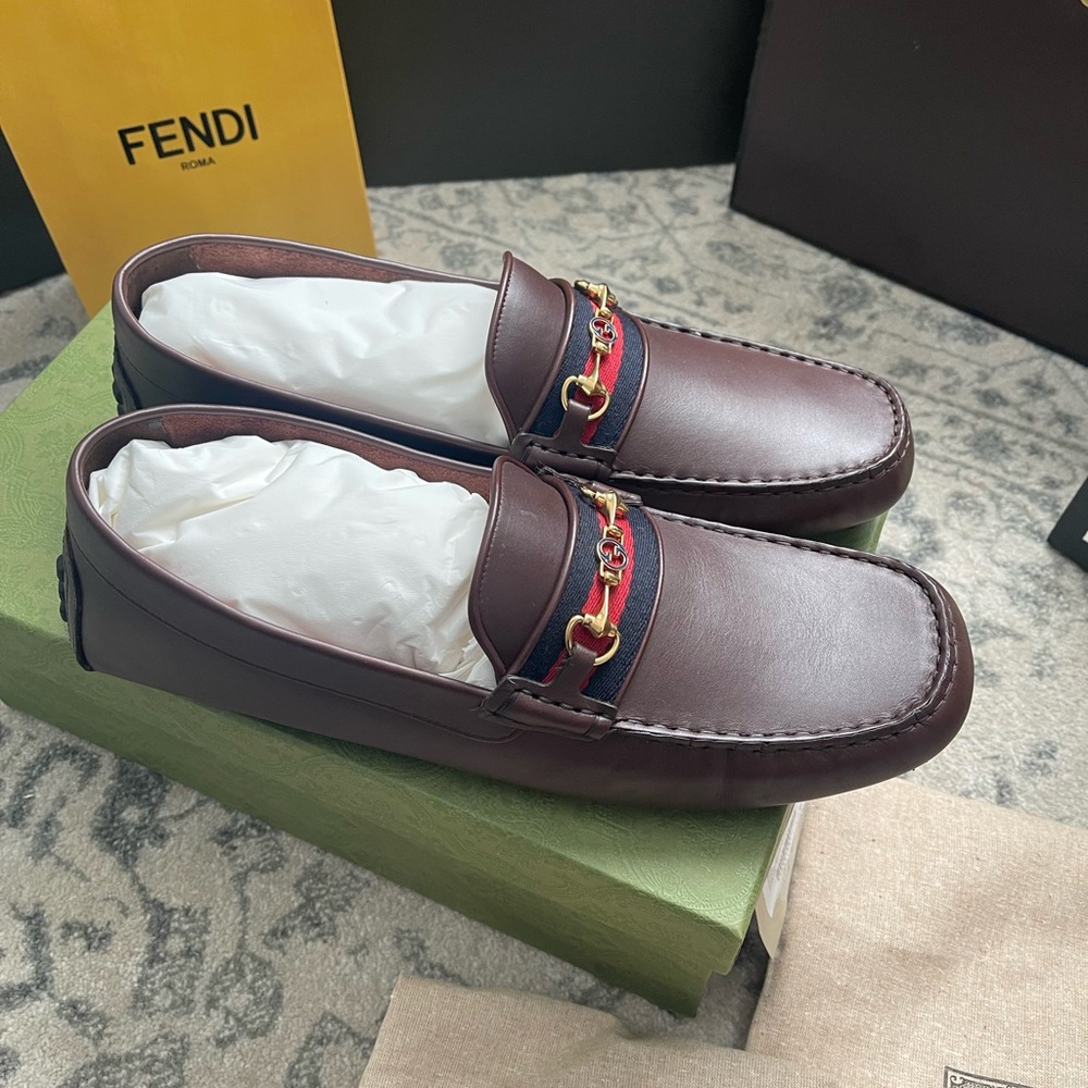 Gucci Men's Brown Leather Loafers - Picture 2 of 8